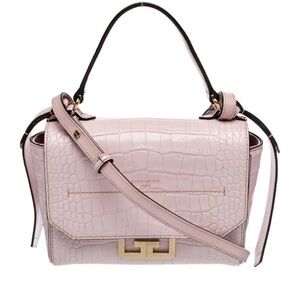 Givenchy Light Pink Croc-Embossed Crossbody Bag